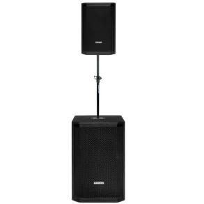 Sistema PA Activo Samson Sub 12" y Bafle 10" con Pole Mount