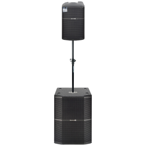 Sistema PA Activo Montarbo Sub 12" y Bafle 8" con Pole Mount