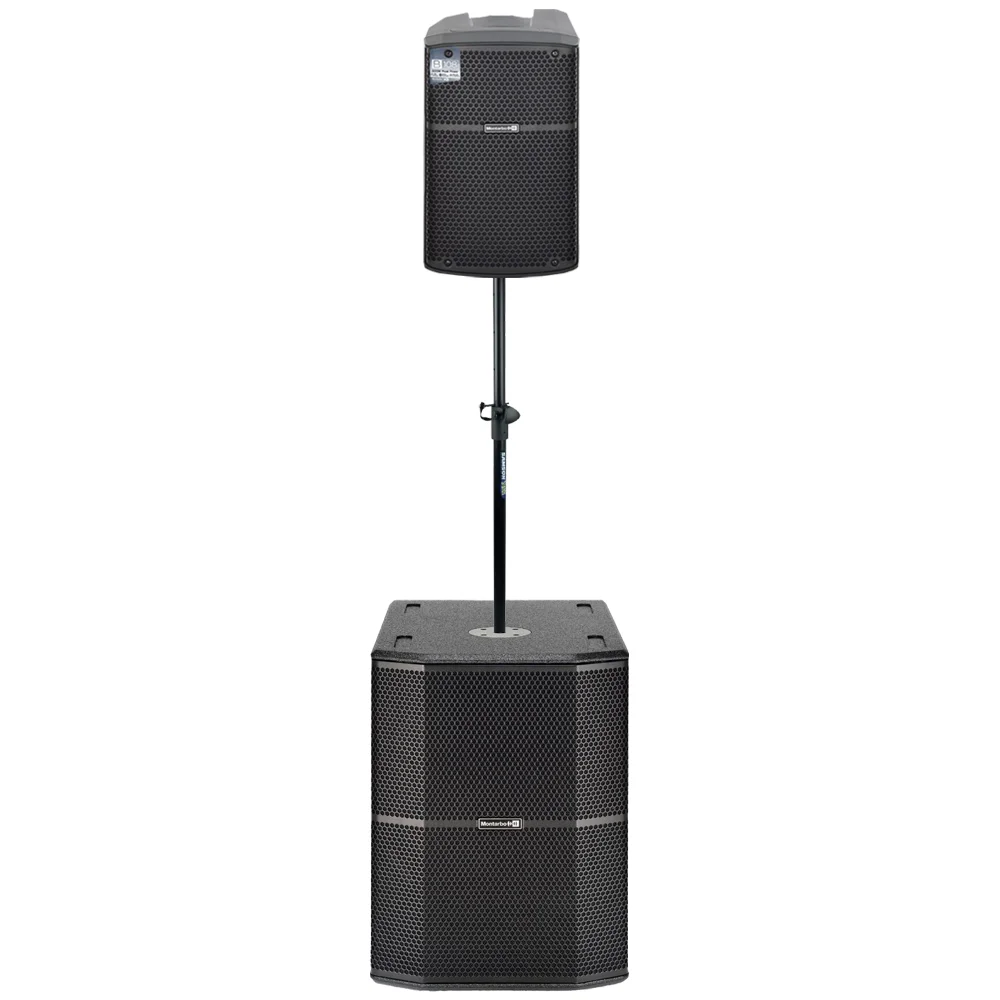 Sistema PA Activo Montarbo Sub 12" y Bafle 8" con Pole Mount