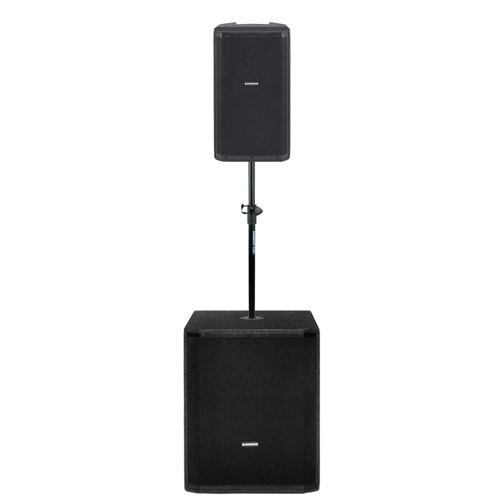 Sistema PA Activo Samson Sub 18" y Bafle 10" con Pole Mount