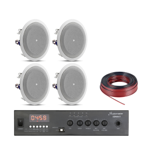 Pack Comercios Parlantes de Techo JBL 4" 8124 y Potencia Bluetooth