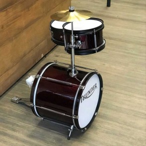 Bateria 3 Cuerpos Bombo 12 con Banqueta Color Bordo
