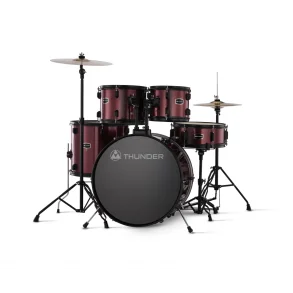 Bateria Completa 5 Cuerpos Bombo 16" Thunder JBP2211A-WR THU