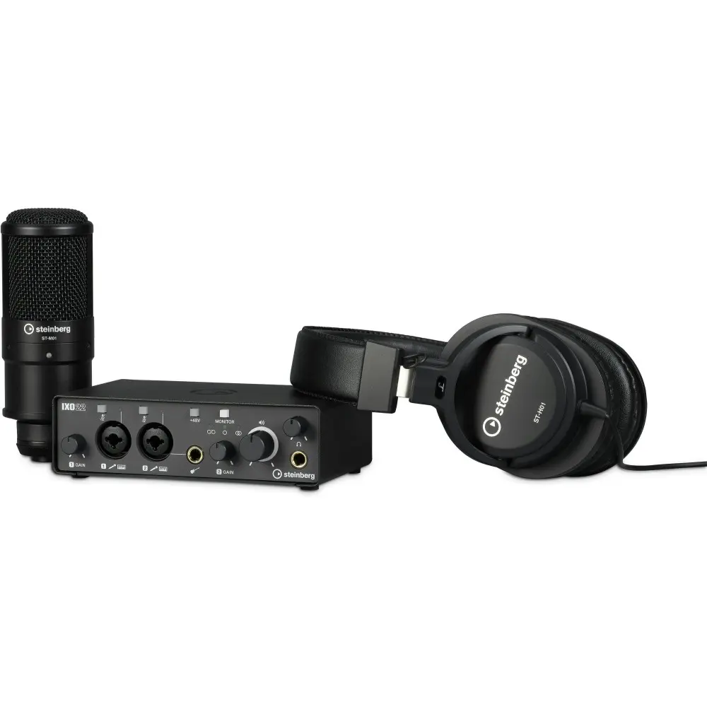 Pack Placa de Audio 2 Canales + Auricular + Microfono Steinberg IXO22BRPACK