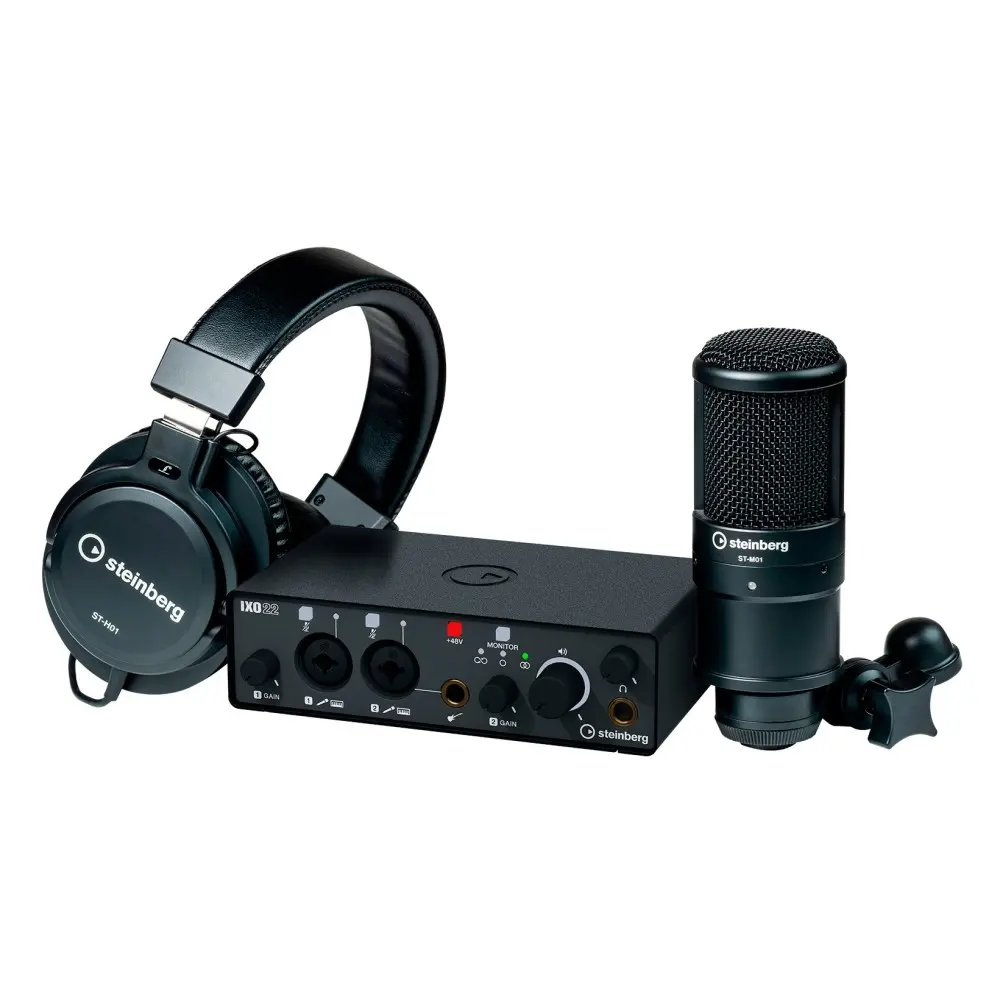 Pack Placa de Audio 2 Canales + Auricular + Microfono Steinberg IXO22BRPACK