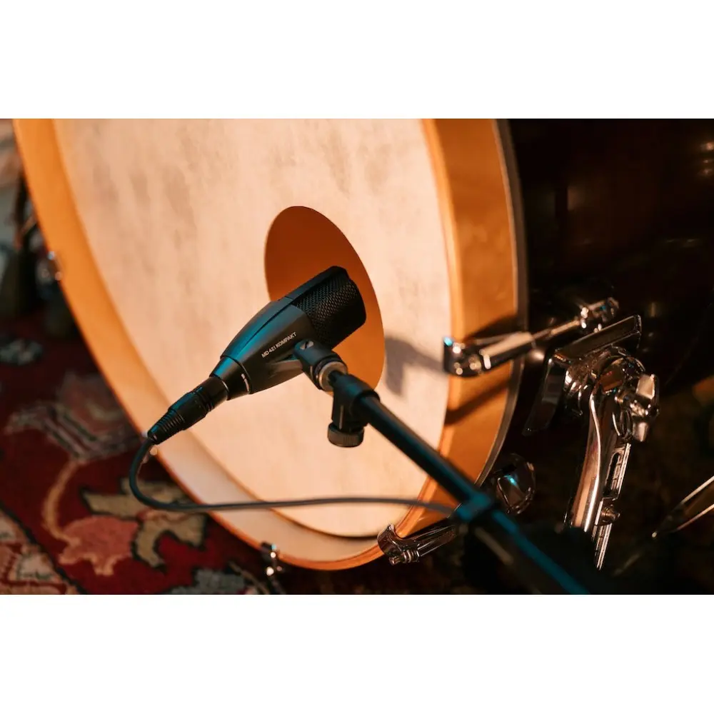 Microfono Dinamico Cardioide para Bateria Sennheiser MD 421 KOMPAKT + DRUM CLAMP
