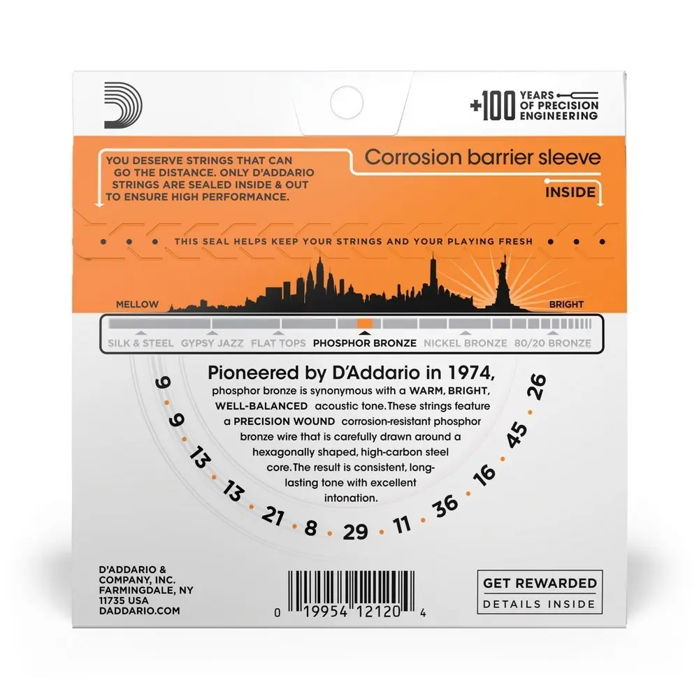 Encordado Guitarra Acustica 019 D'Addario EJ41