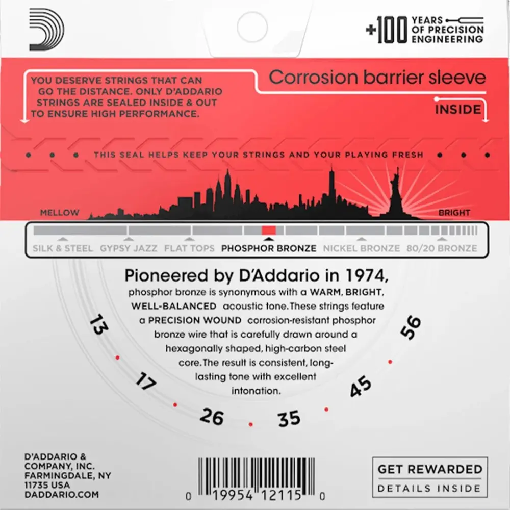 Encordado Guitarra Acustica 013 D'Addario EJ17