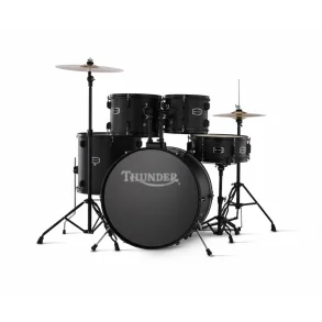 Bateria Completa 5 Cuerpos Bombo 16" Thunder JBP2211A-BK THU