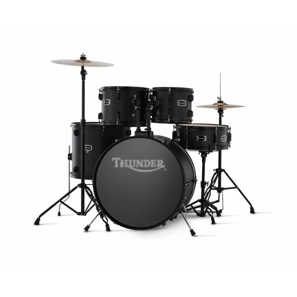 Bateria Completa 5 Cuerpos Bombo 16" Thunder JBP2211A-BK THU