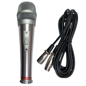 Micrófono Ross Dinámico Con Cable Incluido De Outlet color Gris
