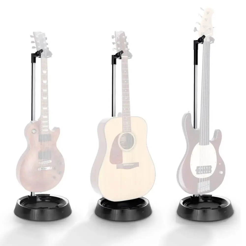 Soporte de Guitarra o Bajo Luz Led Gravity Glow Cuello Cierre Automatico