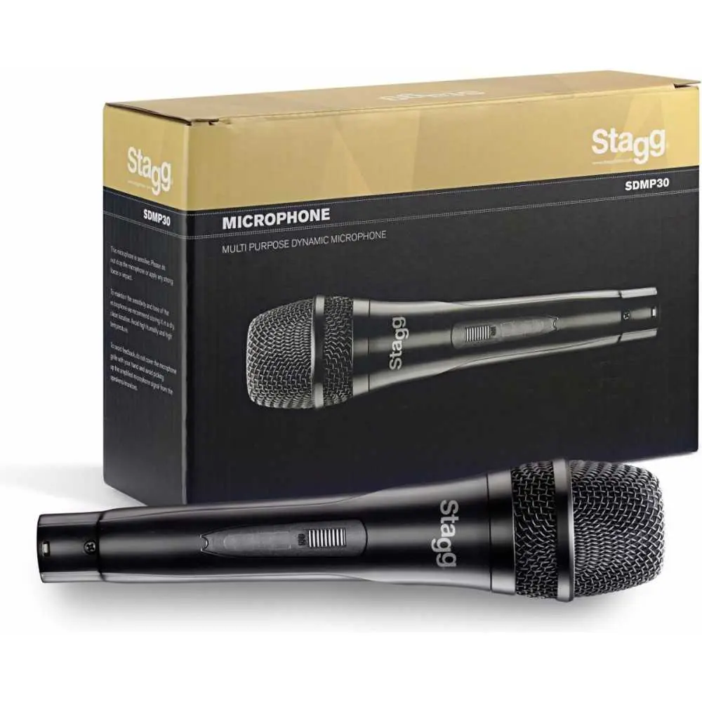 Pack Microfono Dinamico SDMP30 Pipeta Soporte y Cable XLR PLUG