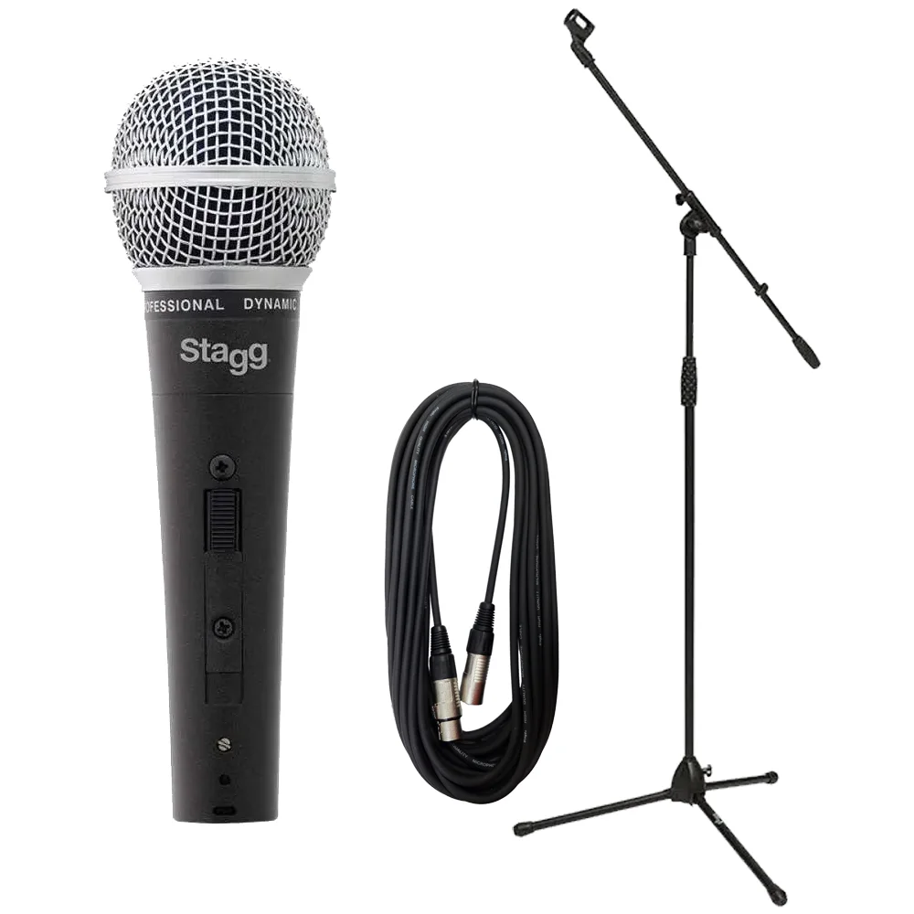 Pack Microfono Dinamico SDM 50 Pipeta Soporte y Cable XLR