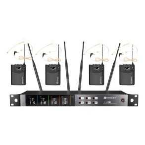 Sistema Inalambrico Cuadruple Microfonos de Vinchas Relacart EZ MI4-B Sistema Inalambrico Cuadruple Microfonos de Vinchas Relacart EZ MI4-B