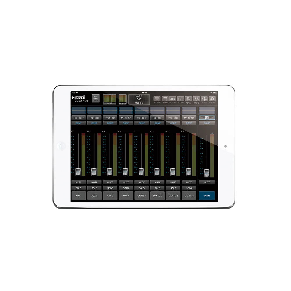 Mixer Digital de Rack 12 Canales con Dante Relacart MIXX12