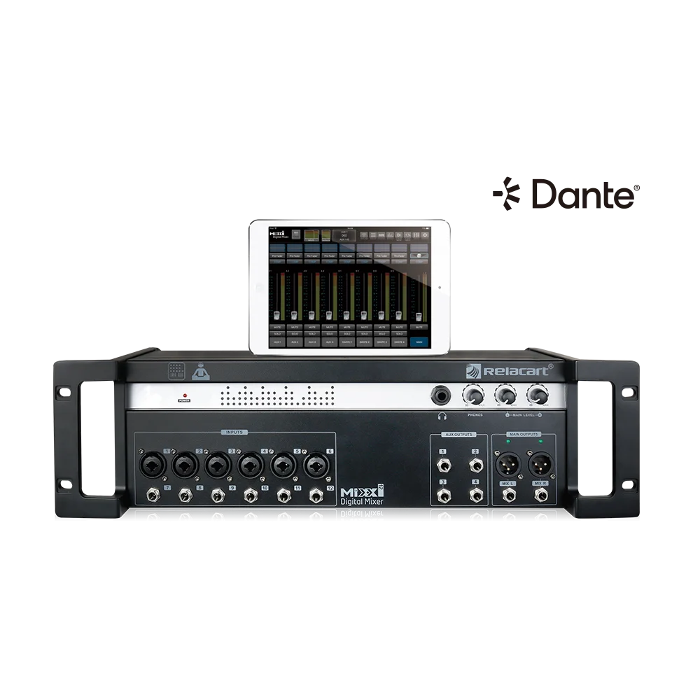 Mixer Digital de Rack 12 Canales con Dante Relacart MIXX12