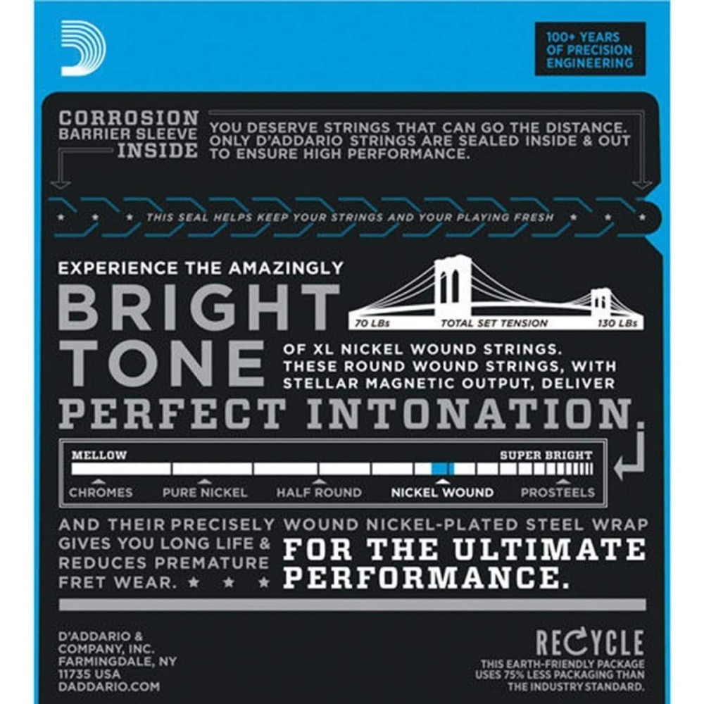 Encordado Guitarra Electrica 013 Daddario Exl158