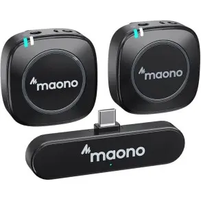 Sistema Inalambrico Maono Microfonos Mano Lavalier Camara