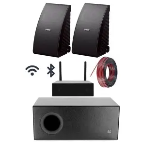 Combo Parlantes Pared 5"Angulares SubWoofer Activo Amplificador Smart WiFi Bluetooth
