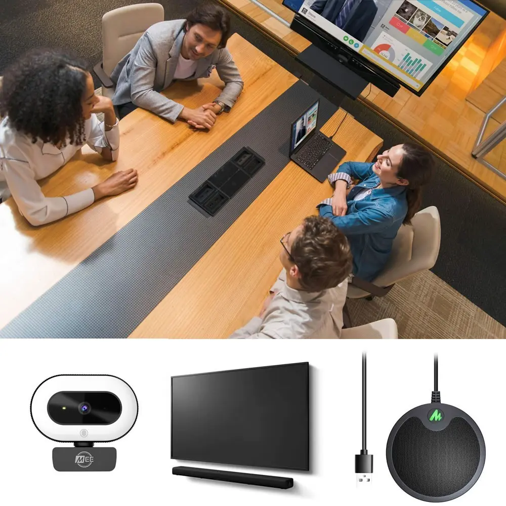 Pack Sonido Sala de Reuniones Bafle Bluetooth Microfono y Camara USB