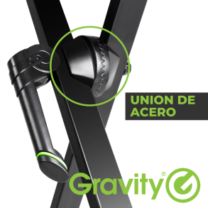 Soporte tijera doble para piano o teclado Blanco Gravity KSX2W soporta 65 kg