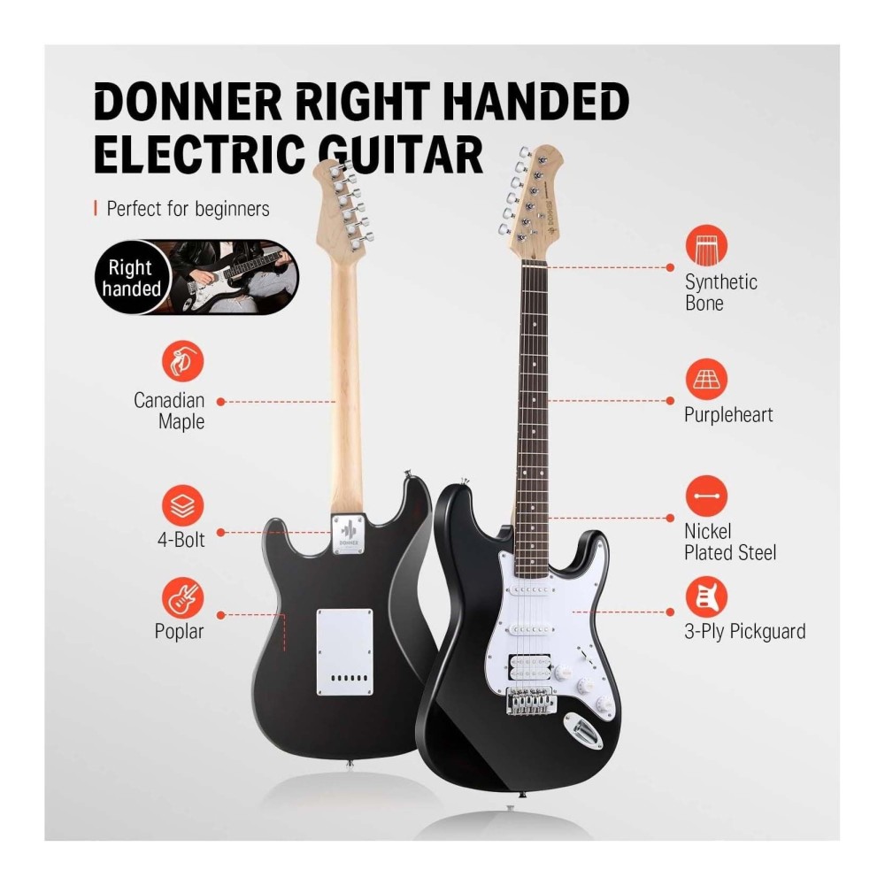 Pack Guitarra Electrica y Amplificador DONNER EC1099