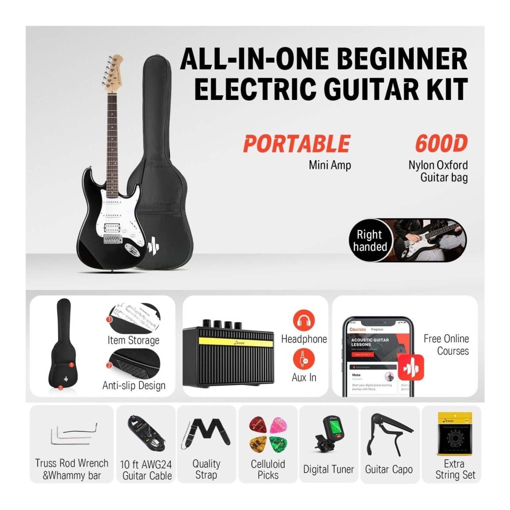 Pack Guitarra Electrica y Amplificador DONNER EC1099