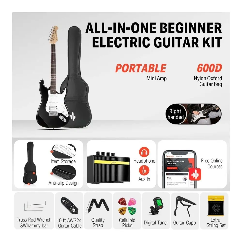 Pack Guitarra Electrica y Amplificador DONNER EC1099