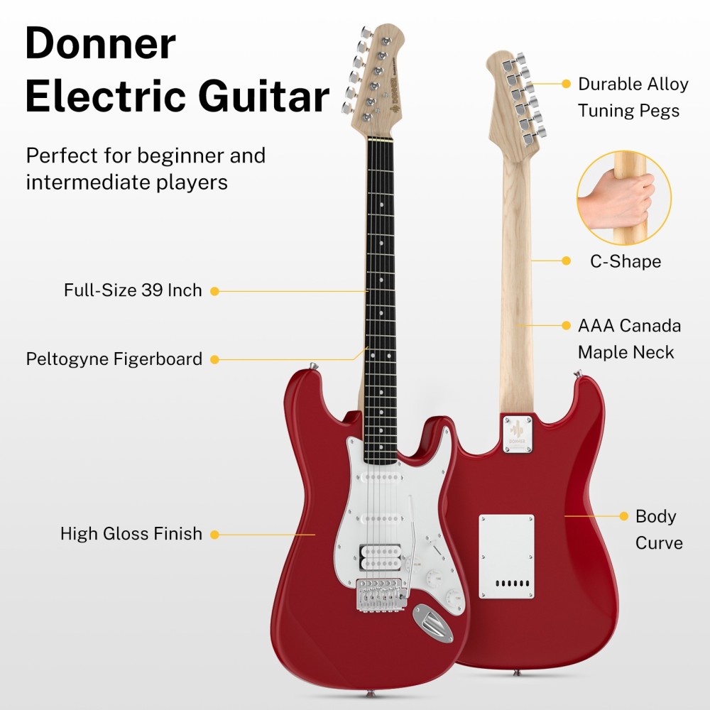 Pack Guitarra Electrica y Amplificador DONNER EC1166