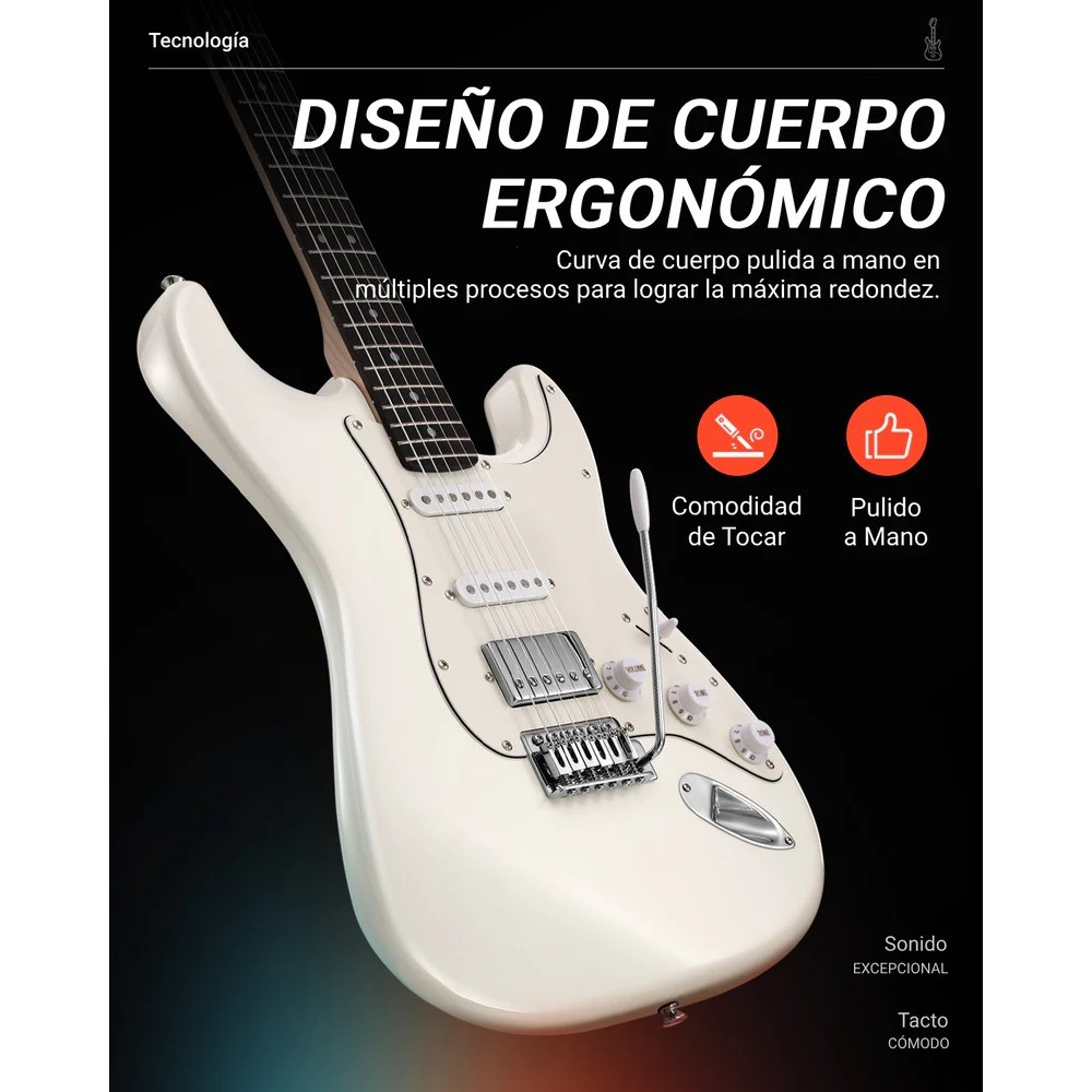 Pack Guitarra Electrica y Amplificador DONNER EC1418