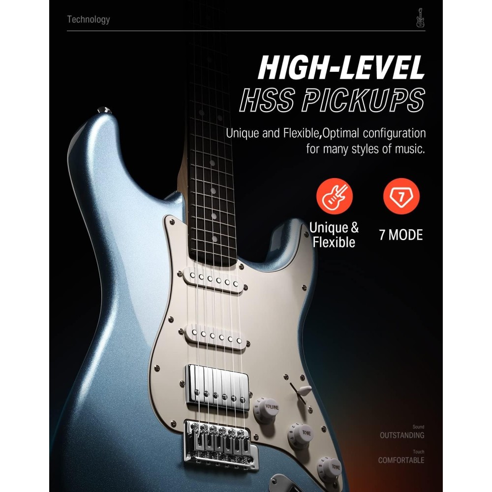 Pack Guitarra Electrica y Amplificador DONNER EC1417