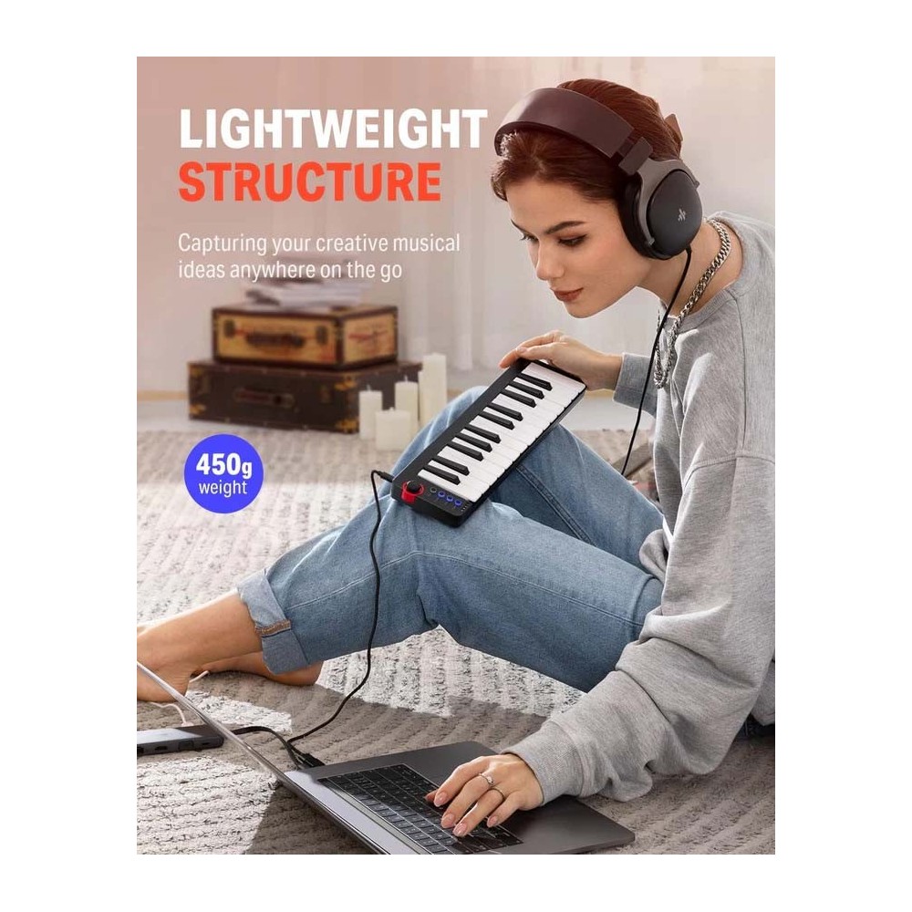 Controlador Midi USB 25 Teclas DONNER EC3333