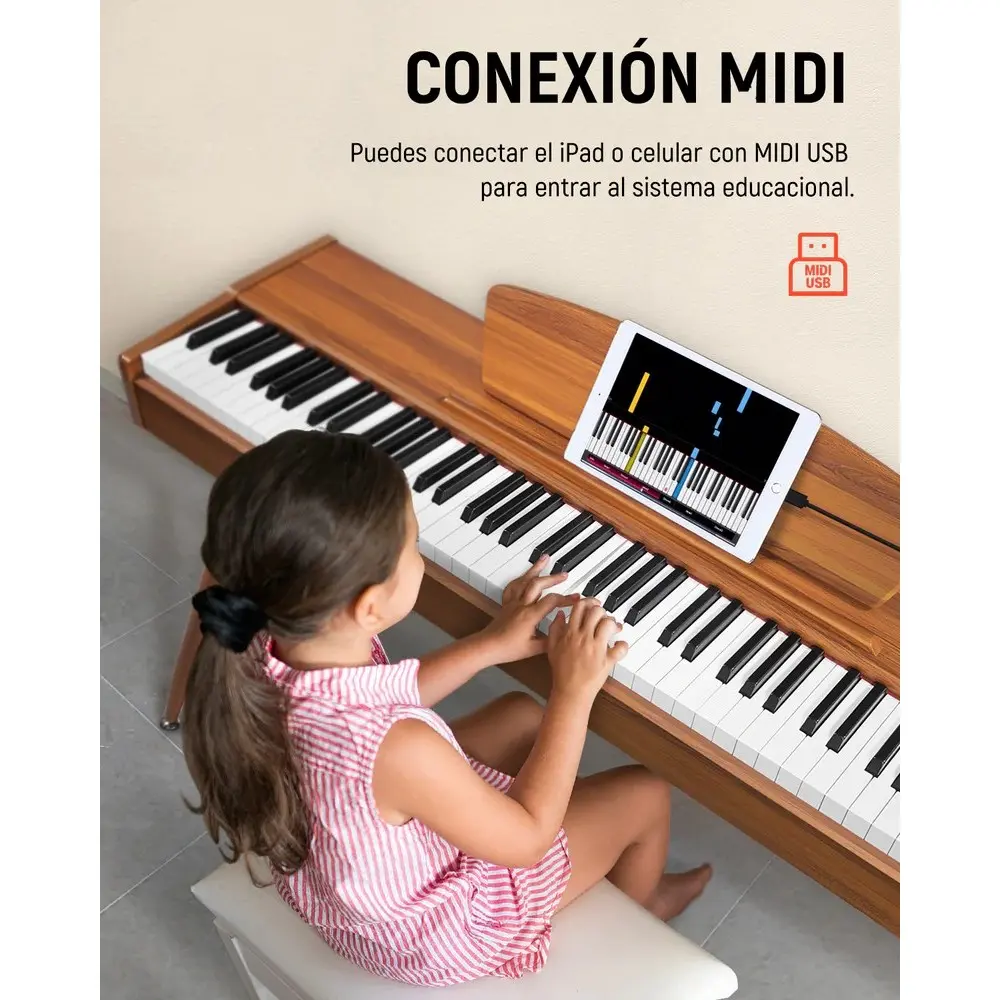 Piano Digital Color Madera 88 Teclas Donner EC3201