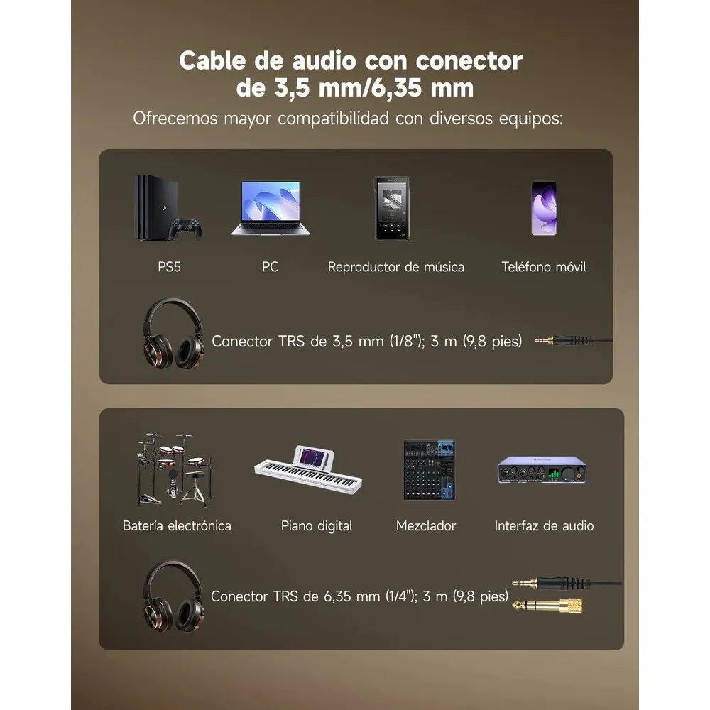 Auriculares De Estudio DONNER M100 Cable intercambiable