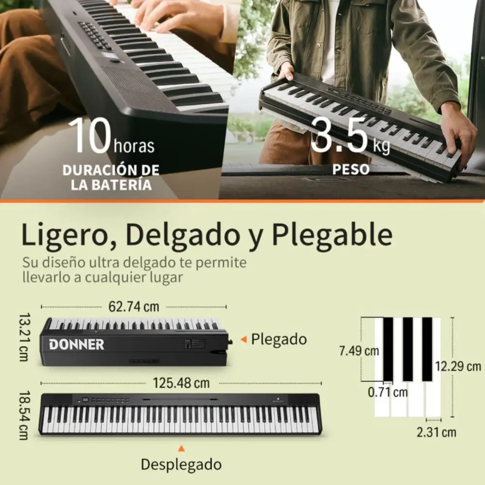 Piano Digital Plegable DONNER EC6856