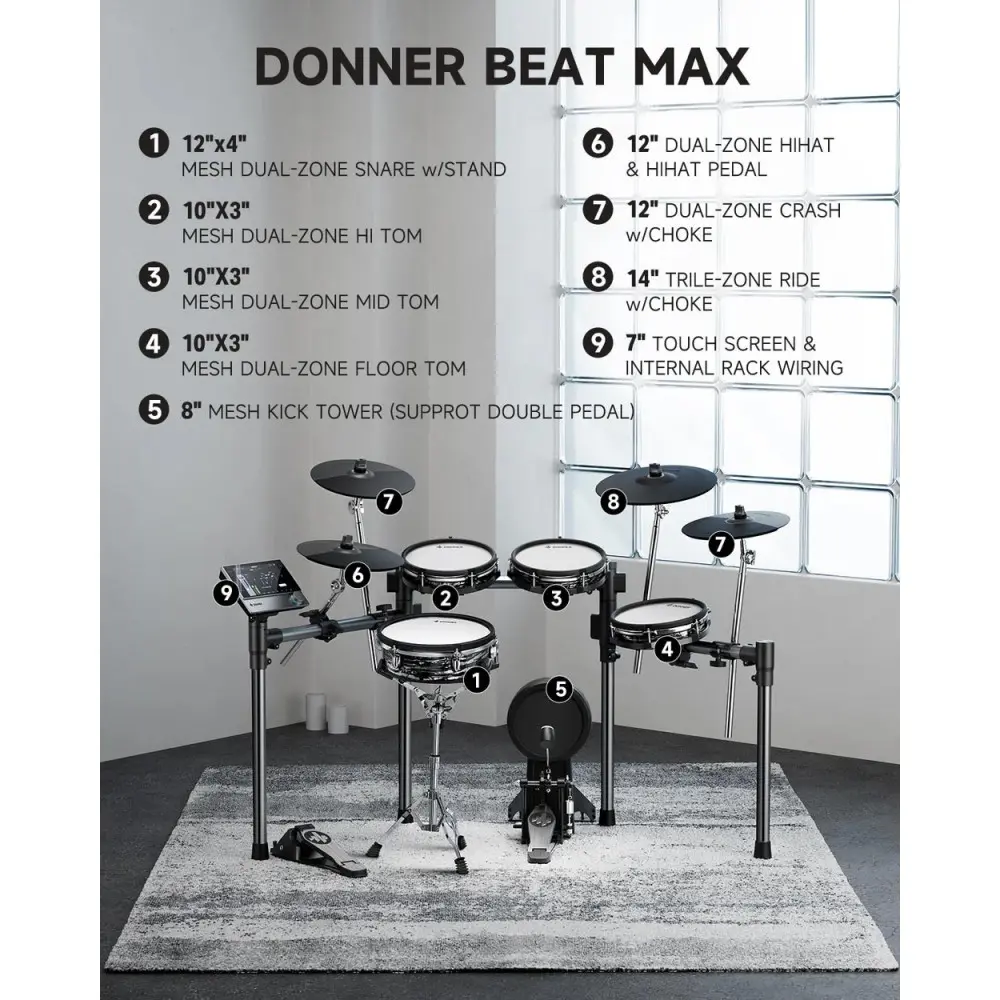 Bateria Electronica 5 Cuerpos DONNER EC6992