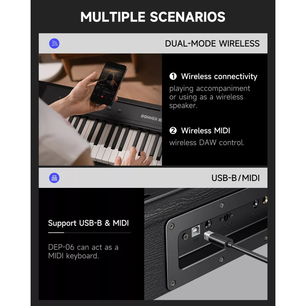 Piano Digital teclas livianas DONNER EC7005