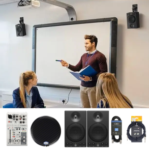 Pack Sonido Sala de Reunion Bafles Pared Microfono Mesa Mixer