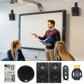 Pack Sonido Sala de Reunion Bafles Pared Microfono Mesa Mixer