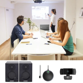 Pack Sonido Sala de Reuniones Monitores Microfono y Camara USB