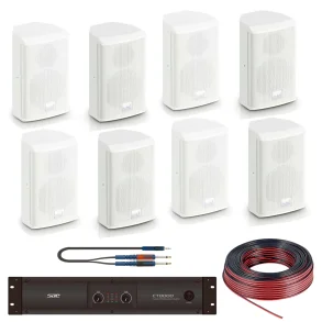 Pack Audio 8 Bafles LD SAT 4" Potencia SAE y Cables