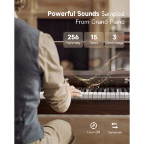Piano Digital con tapa y Bluetooth DONNER EC7133