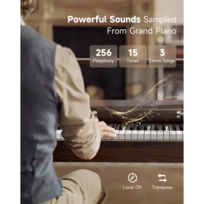 Piano Digital con tapa y Bluetooth DONNER EC7133