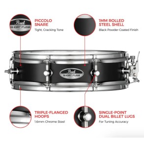 Redoblante De Acero 13X3,5" Pearl Sfs1335B/Bg Con Funda