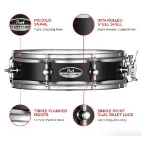 Redoblante De Acero 13X3,5" Pearl Sfs1335B/Bg Con Funda