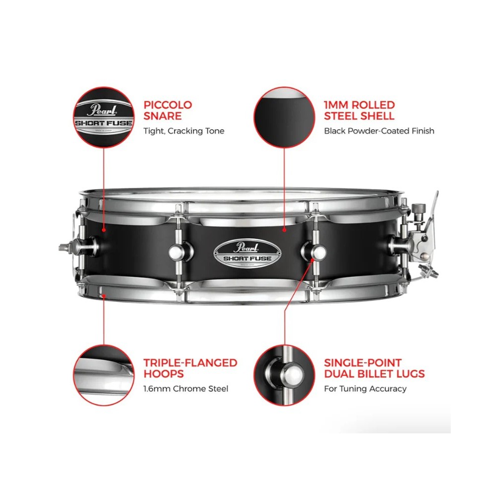 Redoblante De Acero 13X3,5" Pearl Sfs1335B/Bg