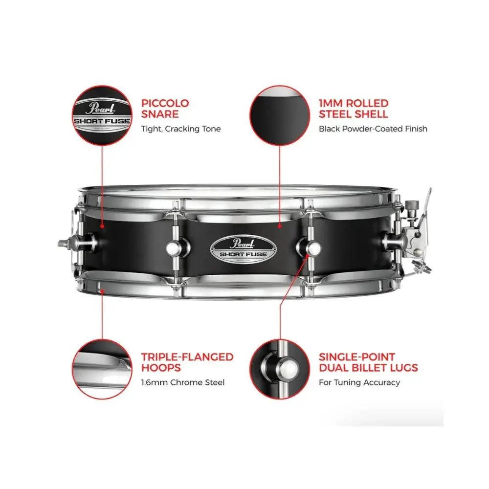 Redoblante De Acero 13X3,5" Pearl Sfs1335B/Bg