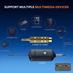 Bafle Activo de 8" con 2 Microfonos Inalambricos