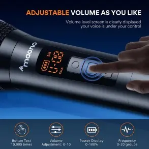 Bafle Activo de 8" con 2 Microfonos Inalambricos